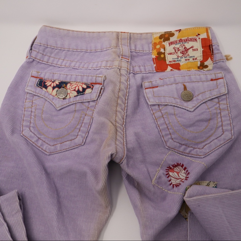 NWT TRUE RELIGION Woodstock Corduroy lavender pant - Picture 12 of 15
